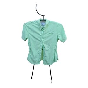 𝅺COLUMBIA lime green Women's Fishing Shirt,medium
